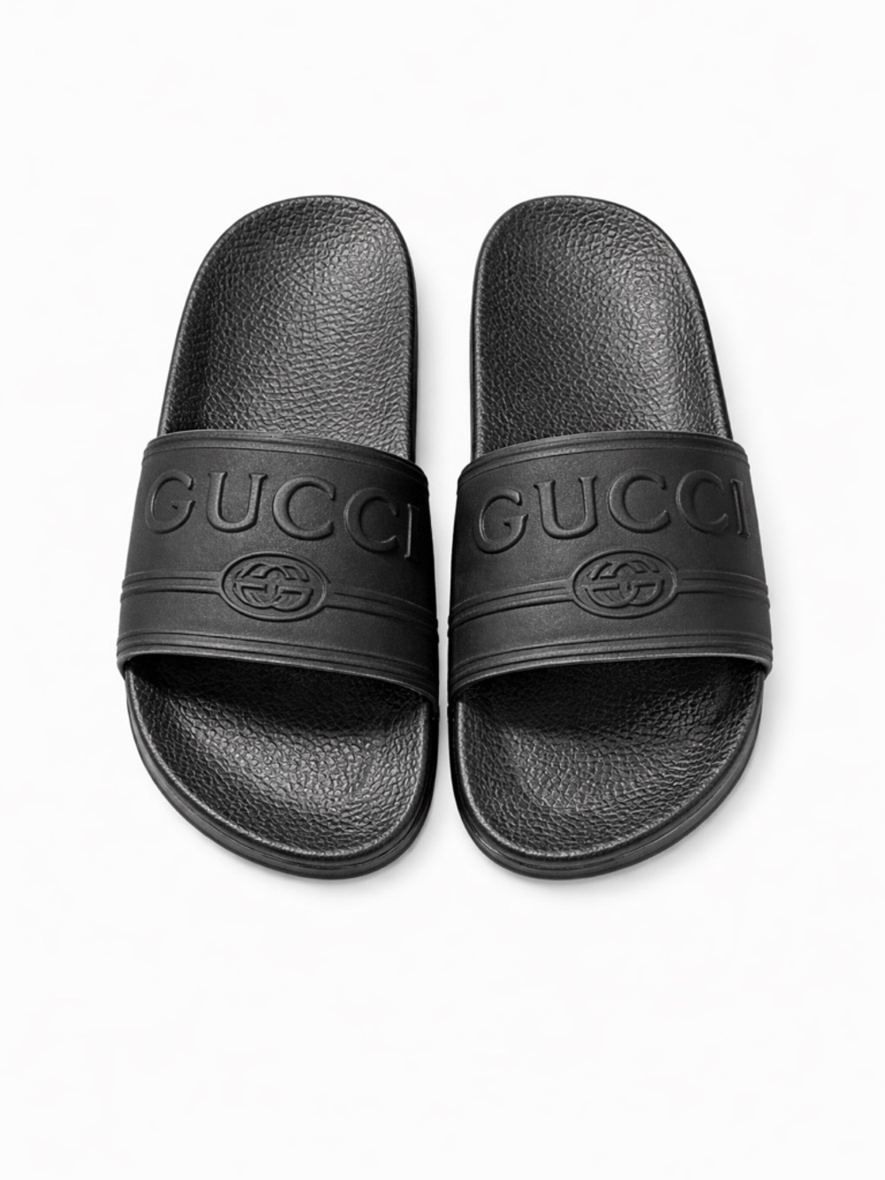 GUCCI Black Rubber Slides Size 41 Authentic